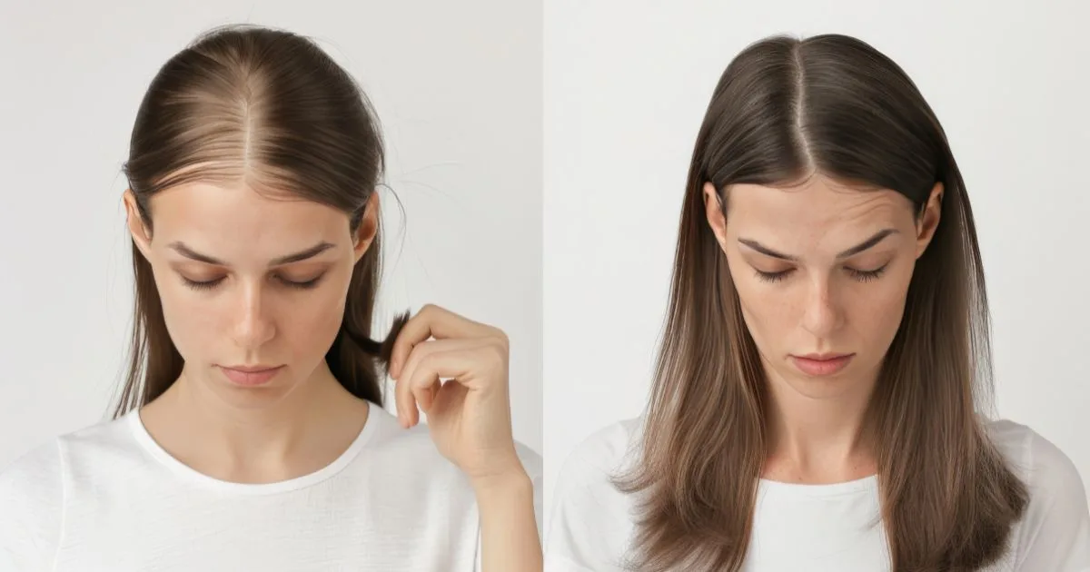 Patient receiving PRP hair restoration injections at a medical spa.